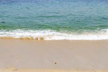 Fototapeta na wymiar Beautiful teal blue wave on the California coast. 
