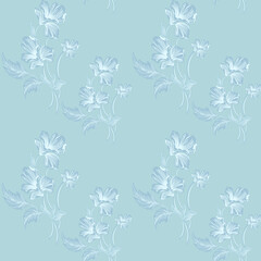 seamless vector flowers pattern on  background