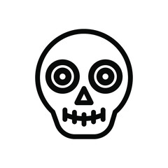 Skull  line icon. Cute and scary skull, Halloween party vector design concept, Isolated on white background. editable stroke 