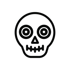 Skull  line icon. Cute and scary skull, Halloween party vector design concept, Isolated on white background. editable stroke 