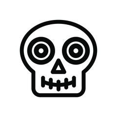 Skull  line icon. Cute and scary skull, Halloween party vector design concept, Isolated on white background. editable stroke 