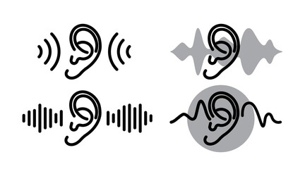 ear icon line. Hearing, listen symbol isolated . Vector illustration
