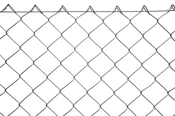 wire fence. seamless chain link fence. industrial fence on white isolated background