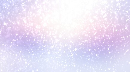 Xmas brilliance lilac blurred background decorated light snow. Iridescent soft texture for winter holidays design.