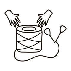 sewing thread and scissors icons