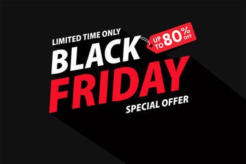 Simple BlackFriday text with a long shadow. For a weekend promotion.