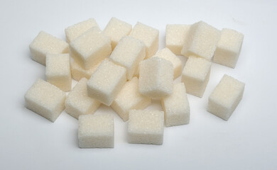 sugar cubes on white