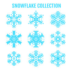 Fototapeta na wymiar Vector beautiful snowflake design collection For the winter season that comes with Christmas in the New Year.
