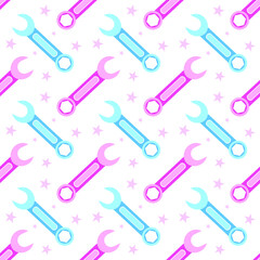 Seamless pattern with tool, Vector texture illustration.