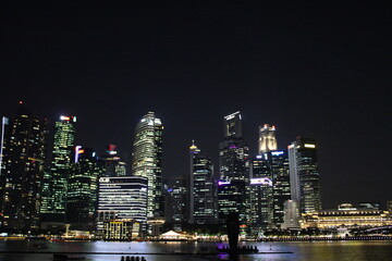 Fototapeta na wymiar The City Center of Singapore at Night