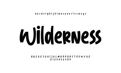 Kids font alphabet. Doodle fonts set. Uppercase, lowercase, and number.