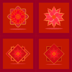Happy festival season with beautiful mandala flowers petal blossom, daisy, banner, logo, icons decoration with abstract background texture wallpaper pattern seamless vector illustration graphic design