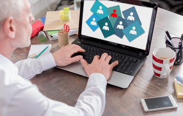 Leadership concept on a laptop screen