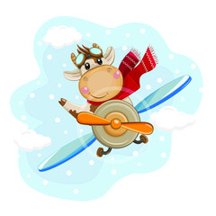 pilot bull on a plane