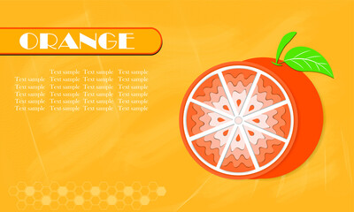 Orange fruit with leaf icon. Poster Advertisement Flyers Vector Illustration