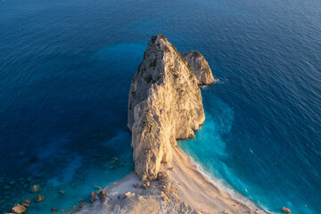 Keri lighthouse viewpoint, amazing rock formation in the sea of Zakynthos, Greece, popular travel...