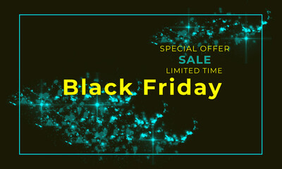 Black Friday. Bright offer to make purchases at a discount mockup