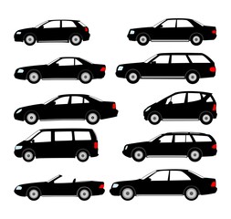 Cars isolated on white background. Ready to apply to your design. Vector illustration