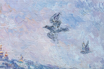 landscape, oil painting, handmade drawing