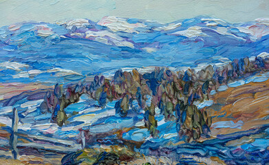 landscape, oil painting, handmade drawing