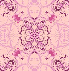 floral pattern background with pink splatter elements