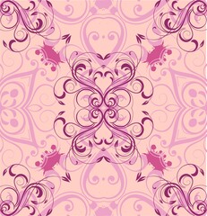 floral pattern background with pink splatter elements
