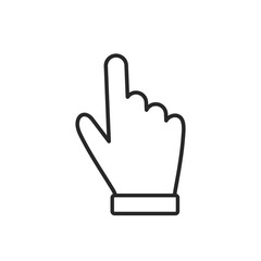 Clicking finger icon, hand pointer on white background vector