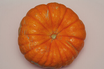 big orange pumpkin for halloween, top view