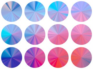 radial metallic gradient disk elements vector 