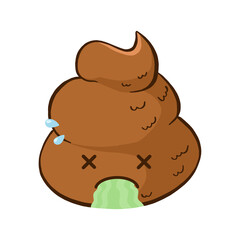 Vector vomiting poop emoji.