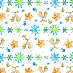 Pattern on a white background, New Year and Christmas.