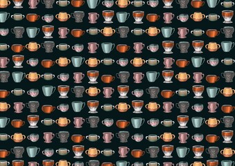 A set of cups for drinks. Manual illustration. Elements for design.