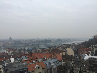 Obraz premium cityscape of Budapest city in winter