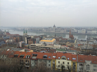 Fototapeta na wymiar cityscape of Budapest city in winter