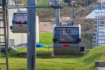 Passenger cabins of the Moscow cable car