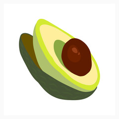 Avocado icon isolated on white. Food flat design. Vector stock illustration. EPS 10
