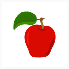 Doodle apple icon isolated on white. Fruit, kids hand drawing apple. Vector stock illustration. EPS 10