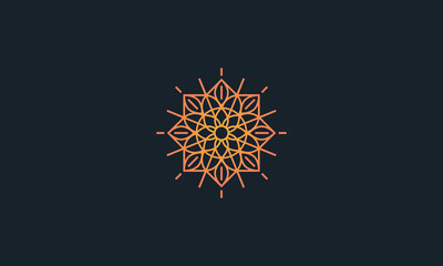 Creative Vector Illustration Logo Design. Flower Sun Light Concept.