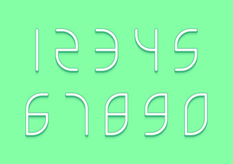 Set of numbers with 3d isometric effect