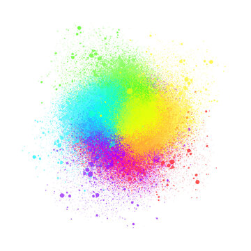 Colorful watercolor splatters on white background
