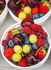 a bowl of fruit and berries