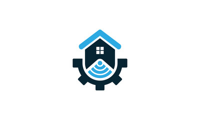 Creative Vector Illustration Logo Design. Smart home building services.