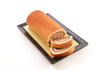 christmas yule log isolated on white background