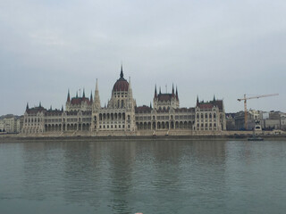 Fototapeta premium The Hungarian Parliament near river Danube in Budapest