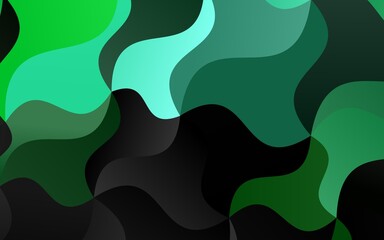 Dark Green vector pattern with curved circles.