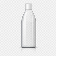 Realistic plastic bottle on a transparent background. Mock Up Template. Vector illustration