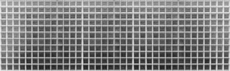 Panorama of White glass block wall seamless background and texture