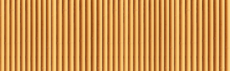 Panorama of Bamboo wall or Bamboo fence texture. Old brown tone natural bamboo fence texture background