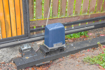 a automatic gate mechanism on the garden plot