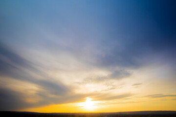 Beautiful textured sky with clouds at sunset
